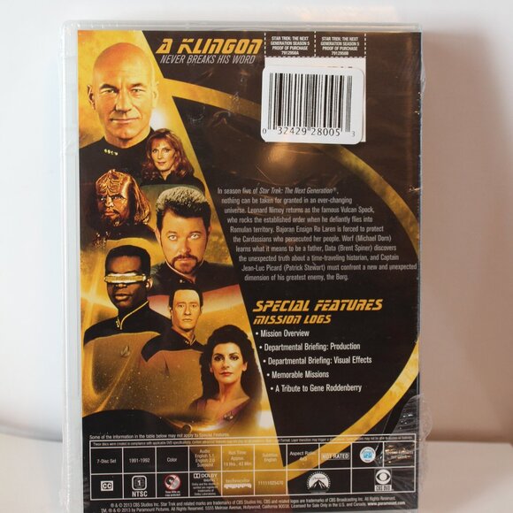 Star Trek The Next Generation Season 5 Complete DVD Set - Picture 2 of 2